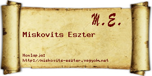 Miskovits Eszter névjegykártya